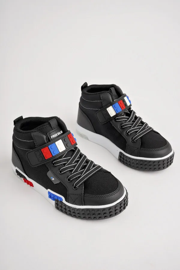 Muggo KUKULİ Garantili Legolu Bağcıklı ve Cırtlı Ortopedik Çocuk Sneaker Spor Ayakkabı