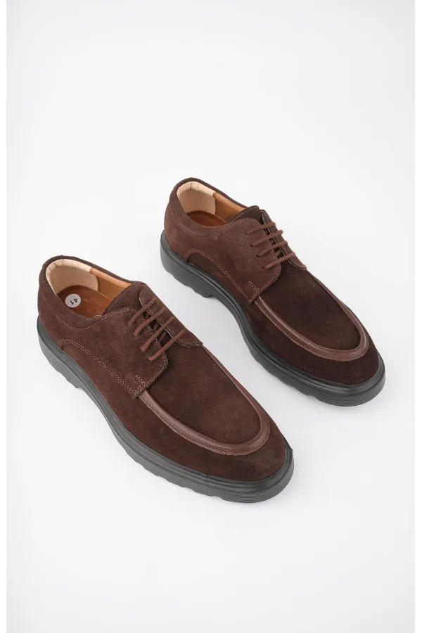 Muggo SAMUEL Chaussures pour hommes classiques et confortables en cuir véritable, style décontracté, avec semelle orthopédique épaisse.