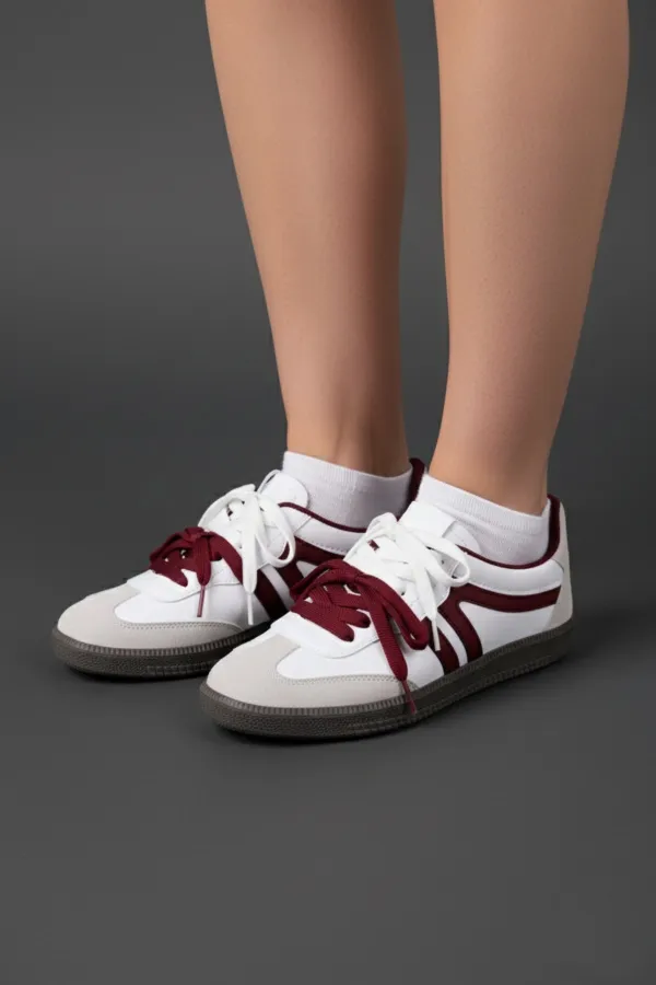 Muggo ETRO Çift Bağcıklı Günlük Kadın Sneaker Spor Ayakkabı