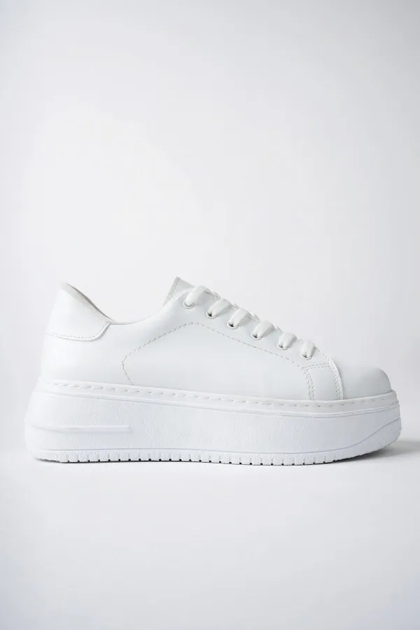 Muggo MİTOS Garantili Kadın Günlük Yüksek Taban Bağcıklı Sneaker Spor Ayakkabı