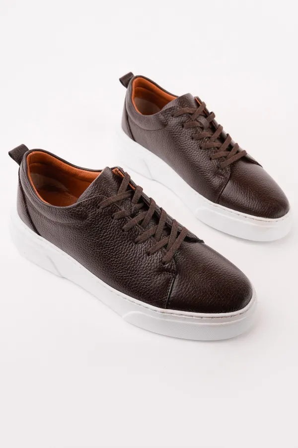 Muggo LEONS Genuine Leather Men's Thick Sole Lace-up Casual Sneaker Muggo LEONS Genuine Leather Men's Thick Sole Lace-up Casual Sneaker