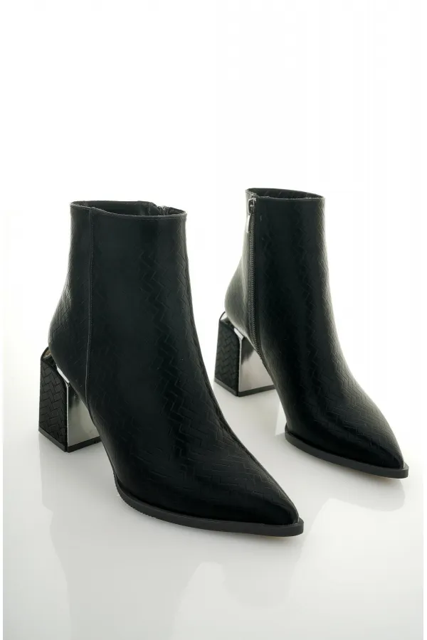 Bottes Muggo KYLIE à bout pointu et talon compensé avec fermeture éclair pour femmes