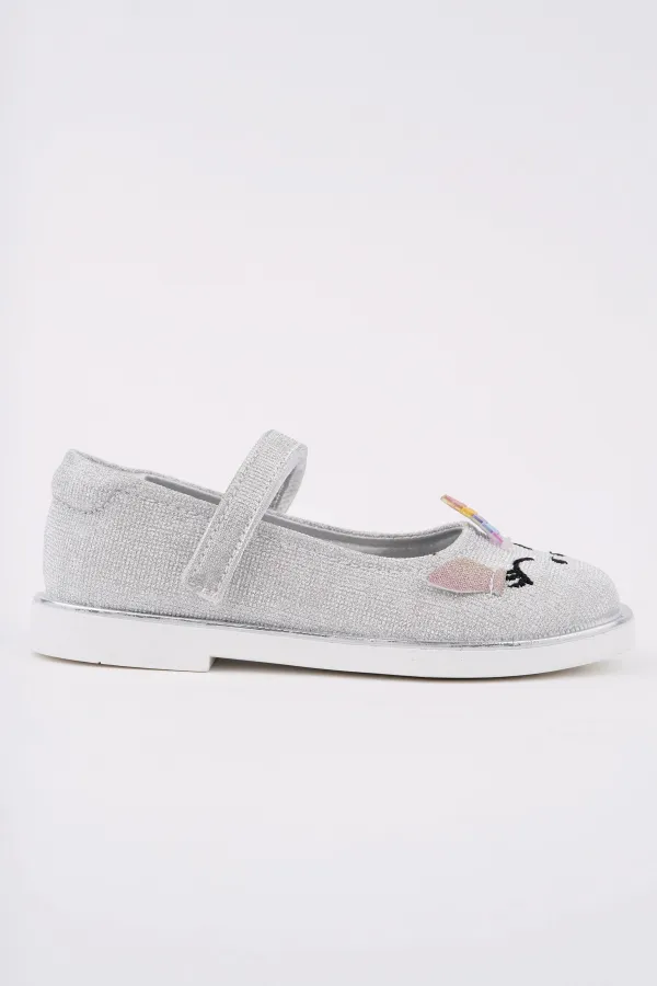 Muggo PATY Cırtlı ve Simli Günlük Kız Çocuk Babet