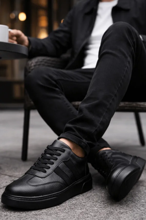 Chaussures de sport décontractées à lacets en cuir véritable Muggo REEDS pour hommes