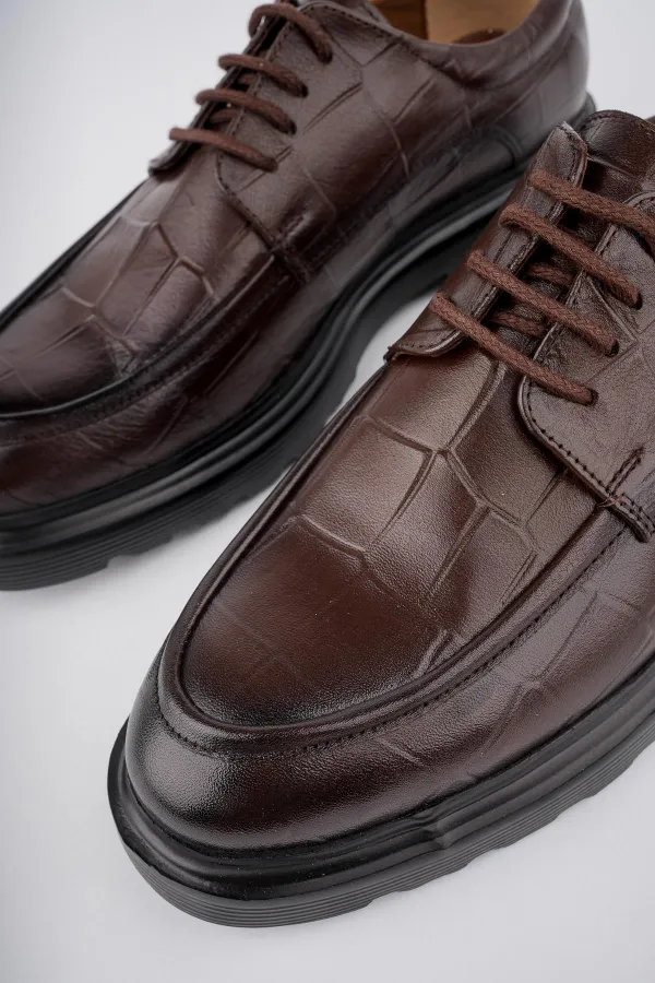 Muggo NORMAN Chaussures pour hommes classiques et confortables en cuir véritable, semelle orthopédique épaisse, idéales au quotidien