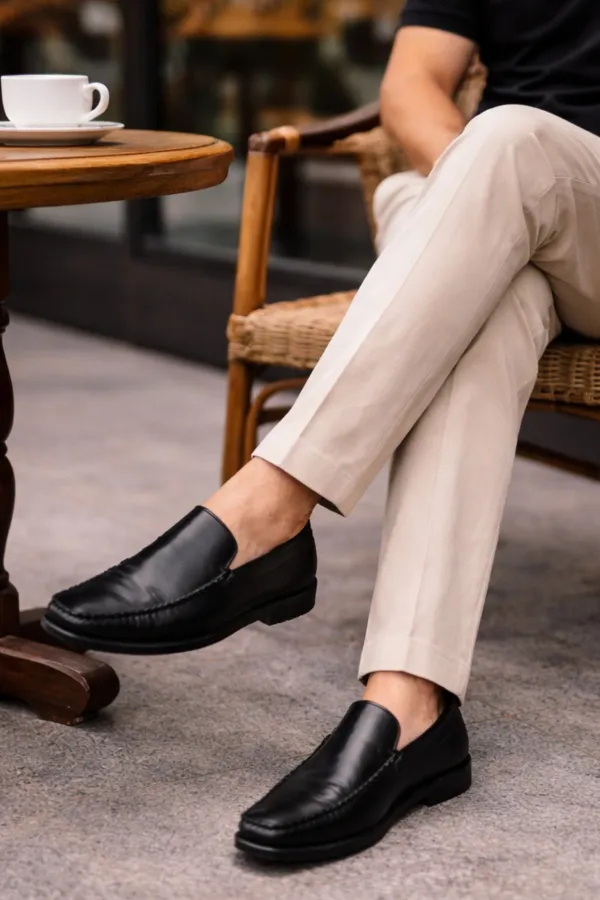 Muggo WILLS Genuine Leather Laceless Men's Casual Classic Loafer Shoes