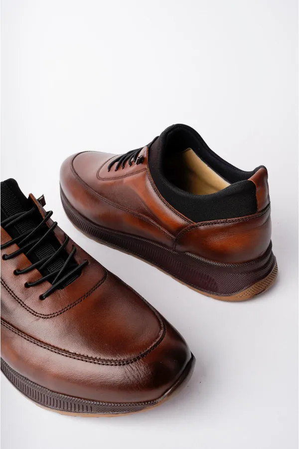 Muggo Fire Garantili Erkek Günlük Klasik Hakiki Deri Casual Rahat Ortopedik Ayakkabı