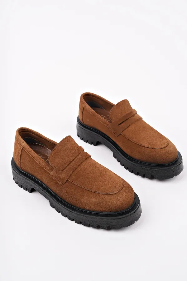 Mocassins Muggo PARADISE en cuir véritable à semelle épaisse, pour femmes, parfaits au quotidien.