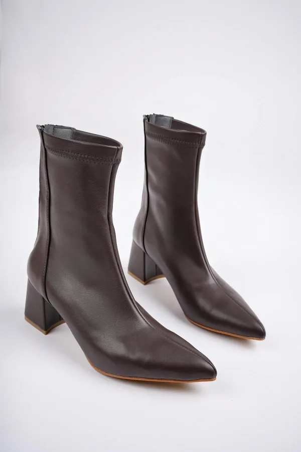 Bottes à talons pour femmes Muggo DARJA garanties à bout pointu et fermeture éclair à l'arrière
