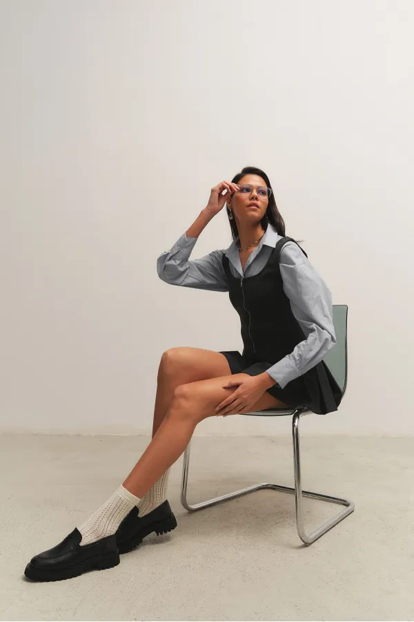 Mocassins Muggo PARADISE en cuir véritable à semelle épaisse, pour femmes, à porter au quotidien.