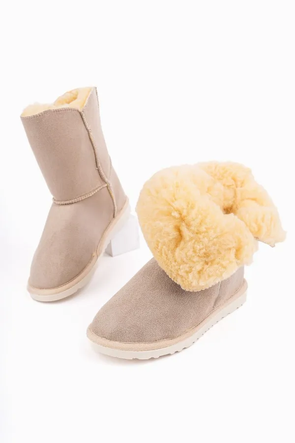 Bottes d'hiver Muggo KIDDY pour enfants, doublées de fourrure et à boutons