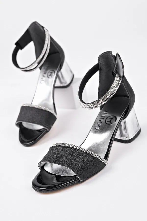 Chaussures à talons courts pailletées à bride cheville pour filles Muggo NOŞA