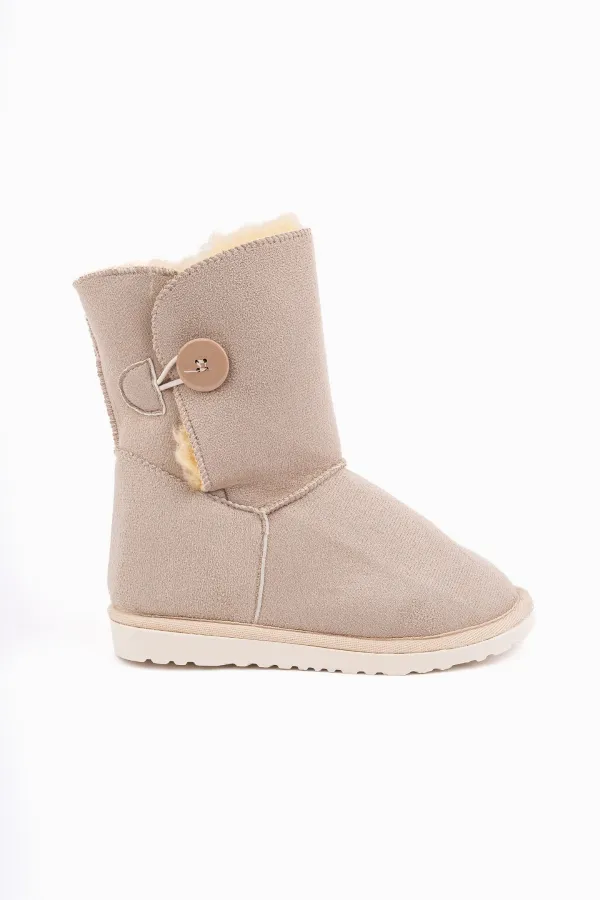 Bottes d'hiver Muggo KIDDY pour enfants, doublées de fourrure et à boutons