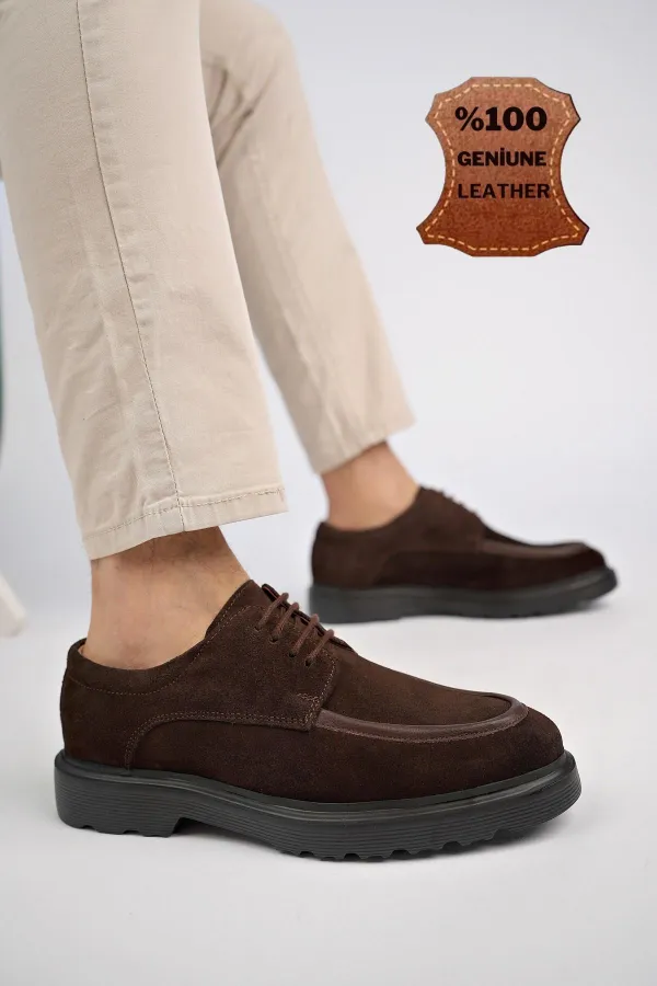 Muggo SAMUEL Chaussures pour hommes classiques et confortables en cuir véritable, semelle orthopédique épaisse, idéales au quotidien