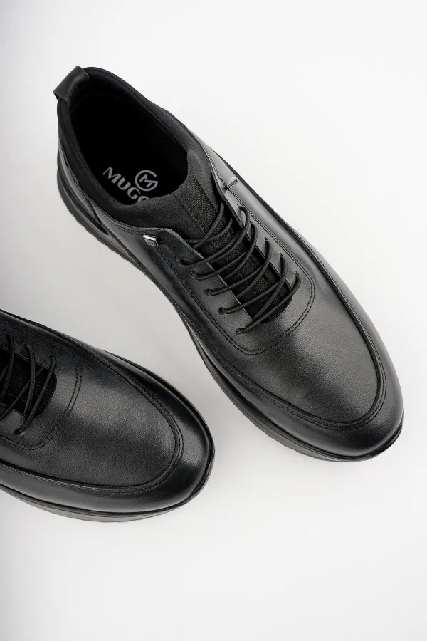 Muggo GRATUIT Garantie Chaussures orthopédiques confortables et classiques décontractées pour hommes en cuir véritable