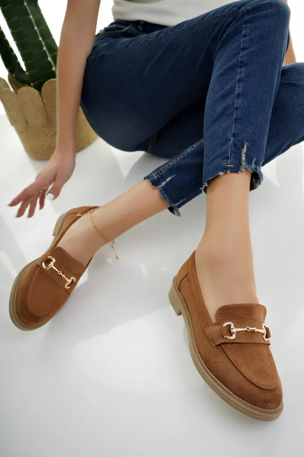 Muggo SUSSIE Guaranteed Metal Buckle Women's Loafer Casual Shoes