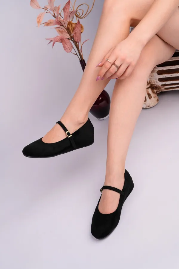 Ballerines Muggo BERNY à talon caché, en cuir, à bride unique pour femmes