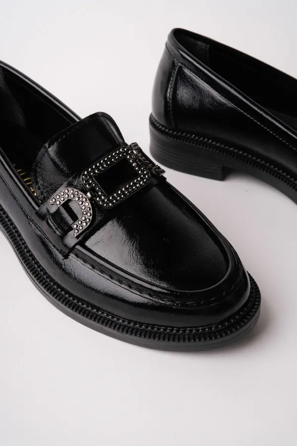 Mocassins décontractés pour femmes Muggo ARVEN avec boucle en métal et détails en pierre