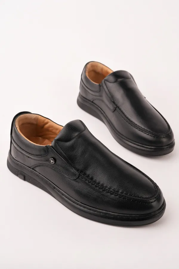 Chaussures décontractées classiques pour hommes Muggo LEGACY en cuir véritable, à enfiler et à semelle confortable