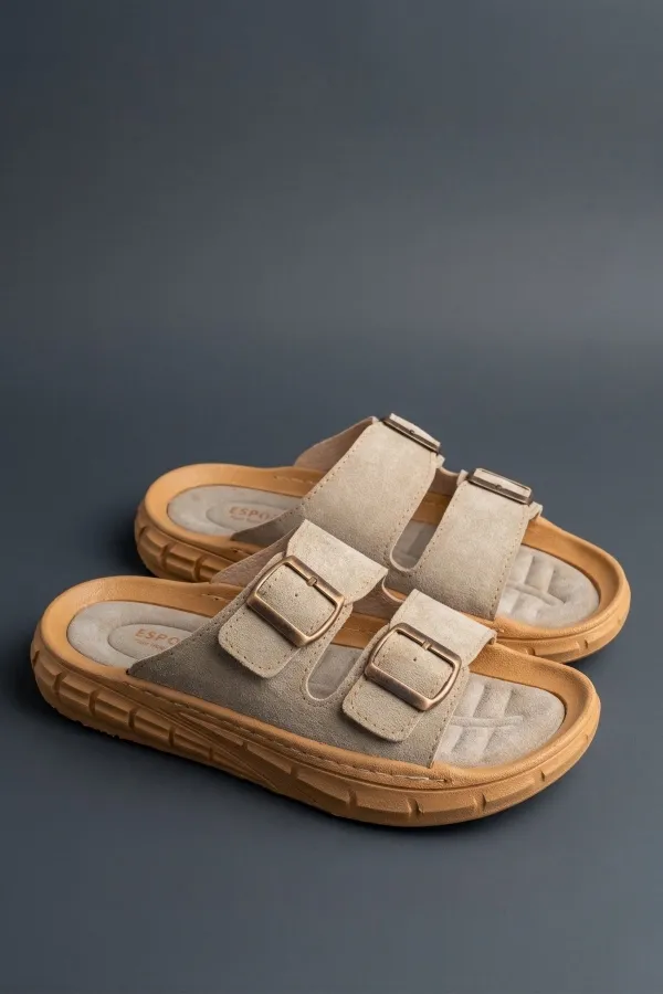 Muggo AUGUSTA Ayarlanabilir Çift Tokalı Günlük Erkek Terlik