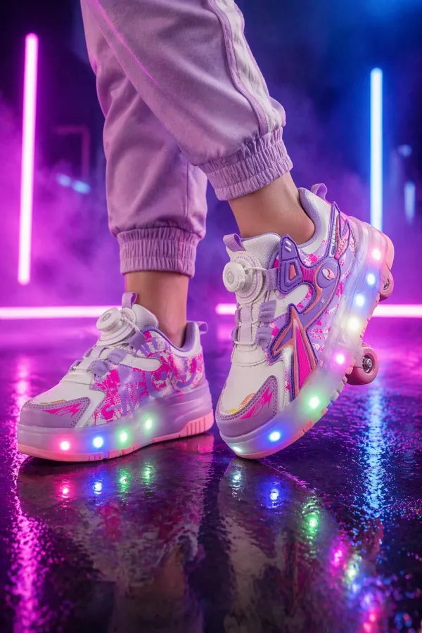 Muggo PATO Çocuk Işıklı Patenli Tekerlekli Sneaker Spor Ayakkabı