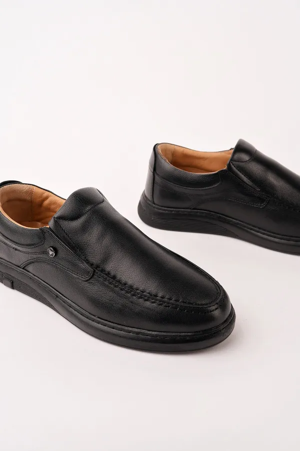 Chaussures décontractées classiques pour hommes Muggo LEGACY en cuir véritable, à enfiler et à semelle confortable