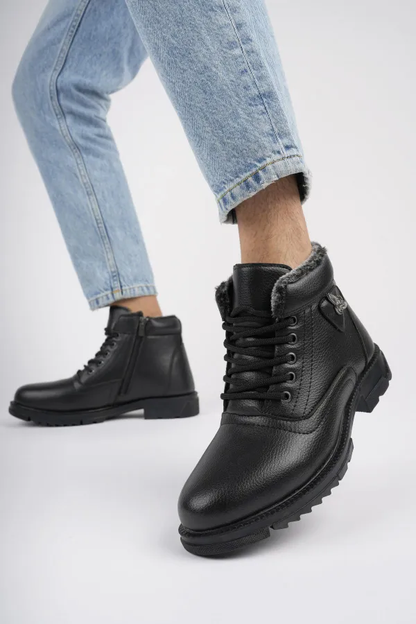 Muggo CANYON Garantili Bağcıklı Fermuarlı İçi Kürklü Erkek Kışlık Bot