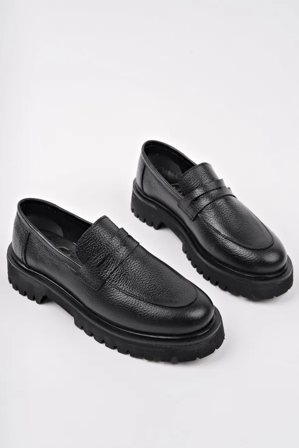 Mocassins Muggo PARADISE en cuir véritable à semelle épaisse, pour femmes, à porter au quotidien.