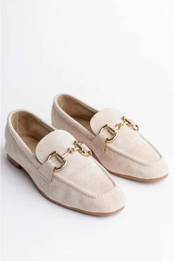 Mocassins décontractés en cuir pour femmes Muggo MONA avec boucle métallique garantie