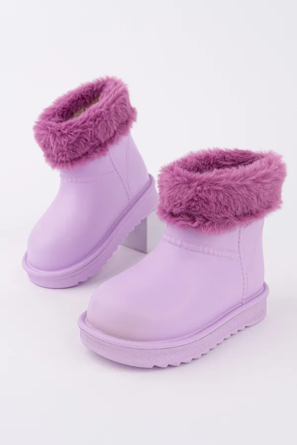 Muggo FRIGUS Kids' Fur-Lined Rain and Snow Boots