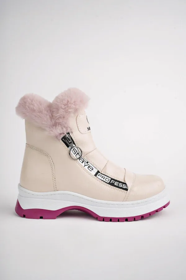 Muggo BUBBLE Guaranteed Non-Slip Sole, Fur Lined, Side Zipper Kids' Boot