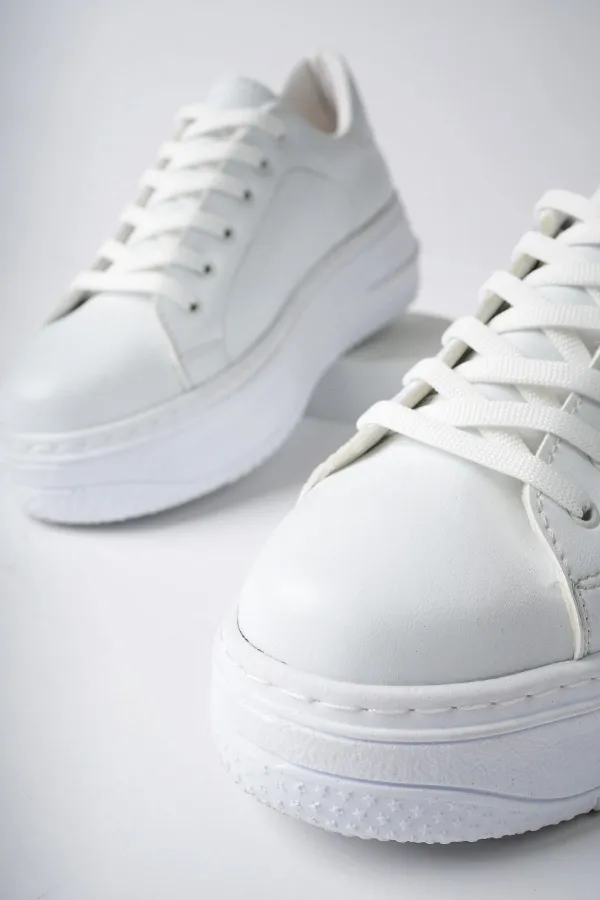 Muggo MİTOS Garantili Kadın Günlük Yüksek Taban Bağcıklı Sneaker Spor Ayakkabı