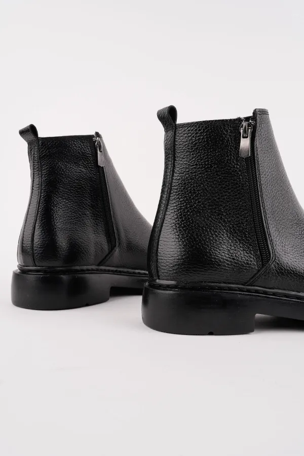 Muggo DRAKO Genuine Leather Double Zipper Men's Winter Chelsea Boots