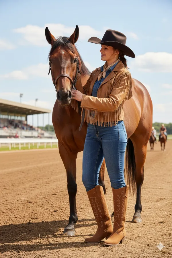Bottes de cowboy western Muggo TEXAS pour femmes, bout pointu, talon épais brodé 