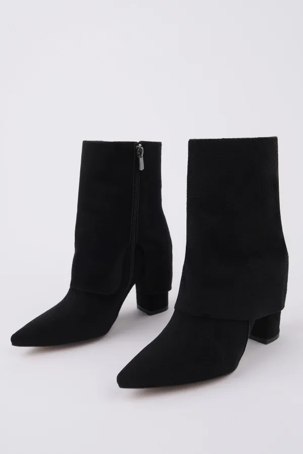 Muggo IMPERA Pointed Toe Chunky Heel Zippered Women's Boots