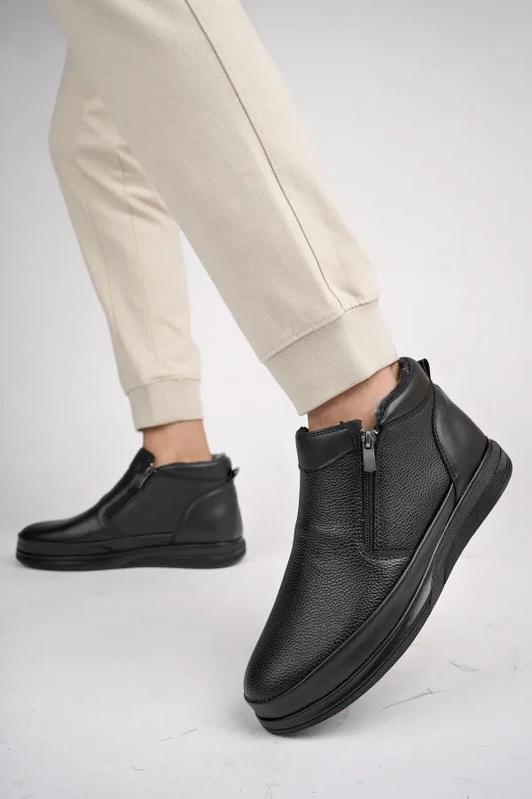 Muggo DAVILA Guaranteed Double Zip Fur-Lined Men's Boots