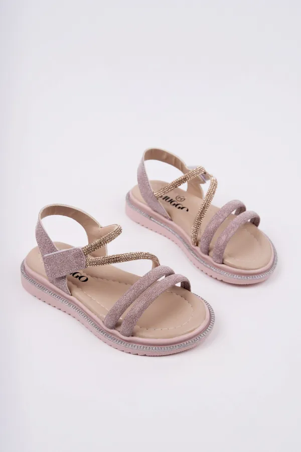 Sandales décontractées à scratch et paillettes Muggo MQUEEN pour filles