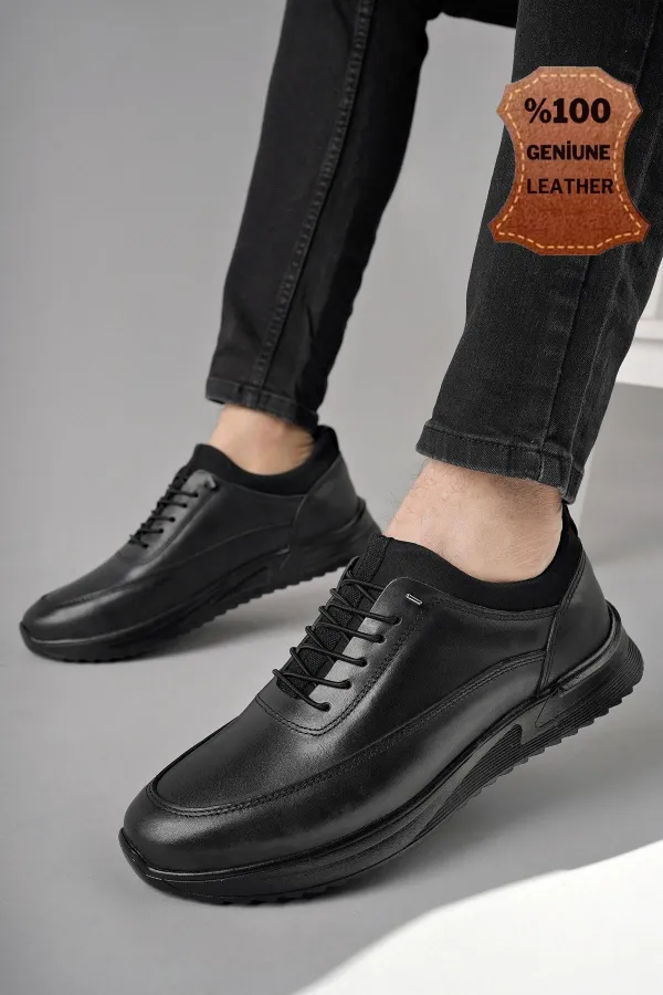 Muggo GRATUIT Garantie Chaussures orthopédiques confortables et classiques décontractées pour hommes en cuir véritable