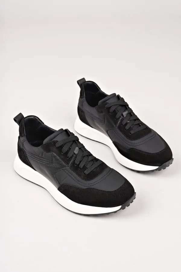 Chaussures de sport décontractées pour hommes Muggo SVENSON, à lacets et semelle épaisse, en cuir véritable.