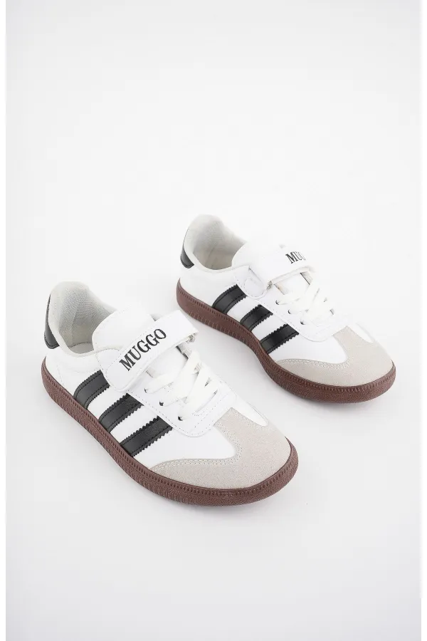 Muggo OLAF Garantili Günlük Ortopedik Bağcıklı Ve Cırtlı Çocuk Sneaker Spor Ayakkabı