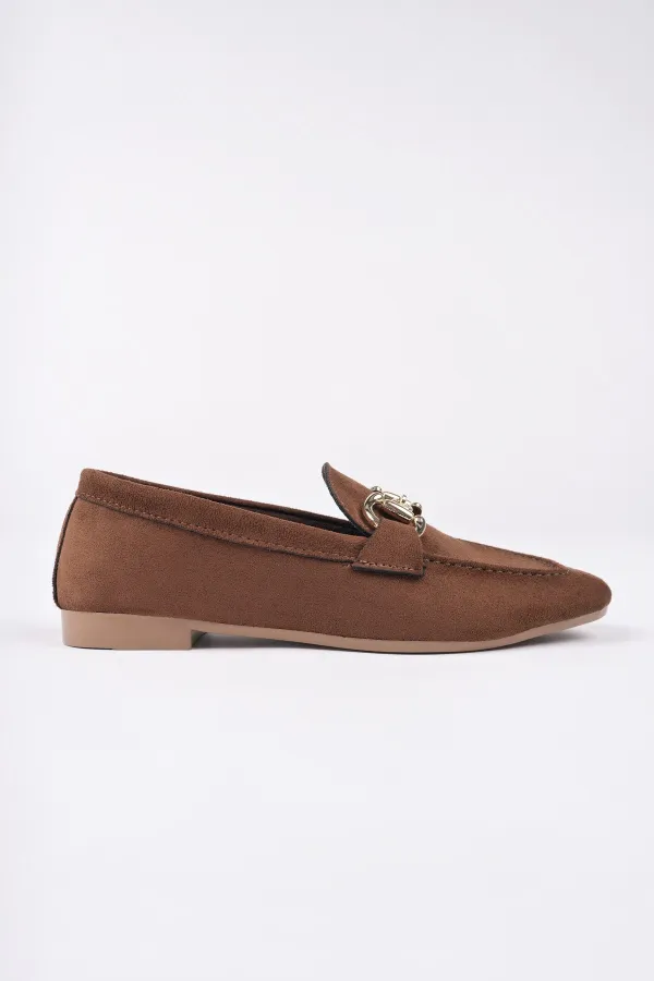 Muggo MONA Garantili Metal Tokalı Deri Kadın Loafer Günlük Ayakkabı