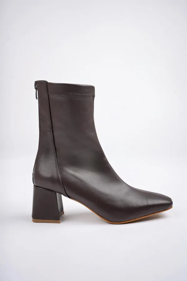 Bottes à talons pour femmes Muggo SASHA à bout carré et fermeture éclair arrière garanties