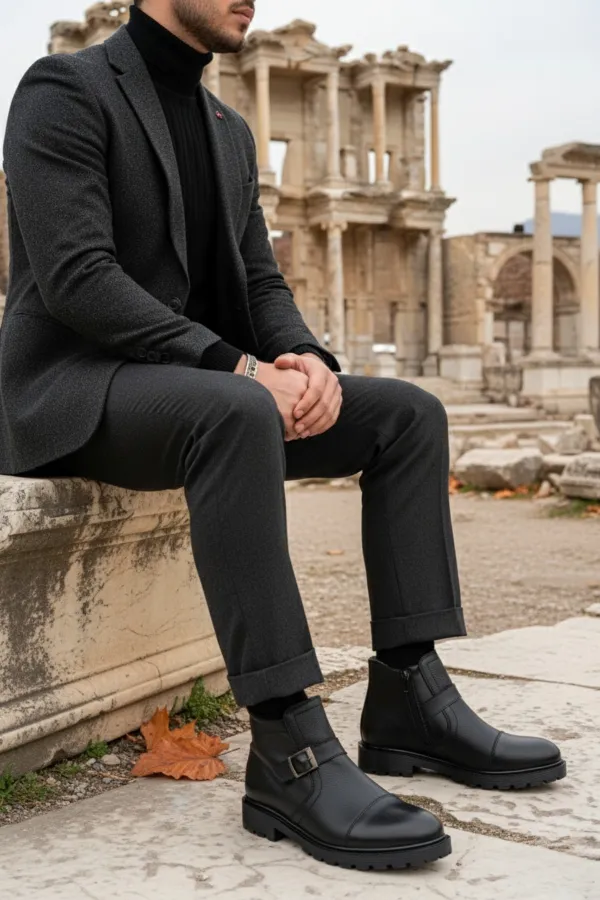 Muggo M1001 Su&soğuk Geçirmez Kürklü Garantili Unisex Kışlık Fermuarlı Bot Kauçuk Taban Sağlam