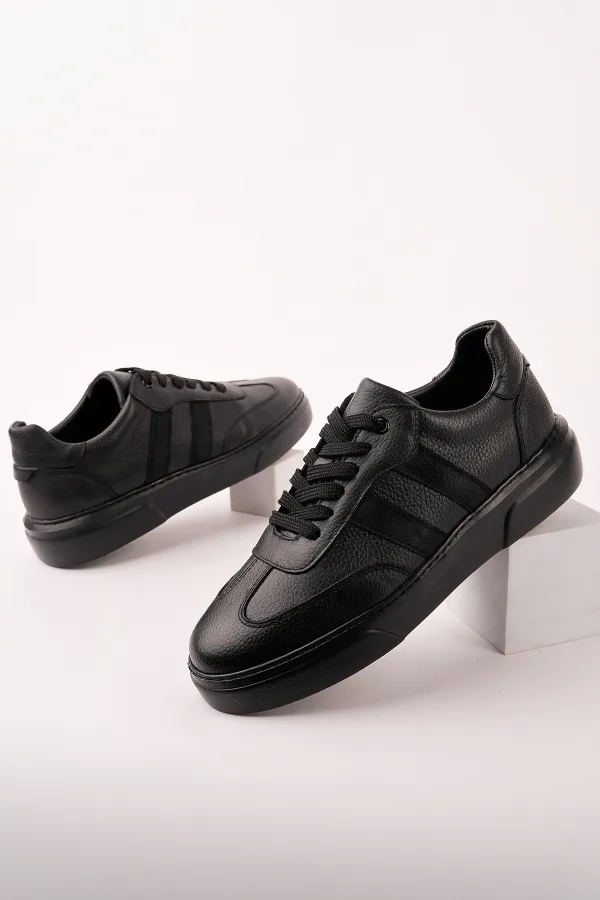 Chaussures de sport décontractées à lacets en cuir véritable Muggo REEDS pour hommes