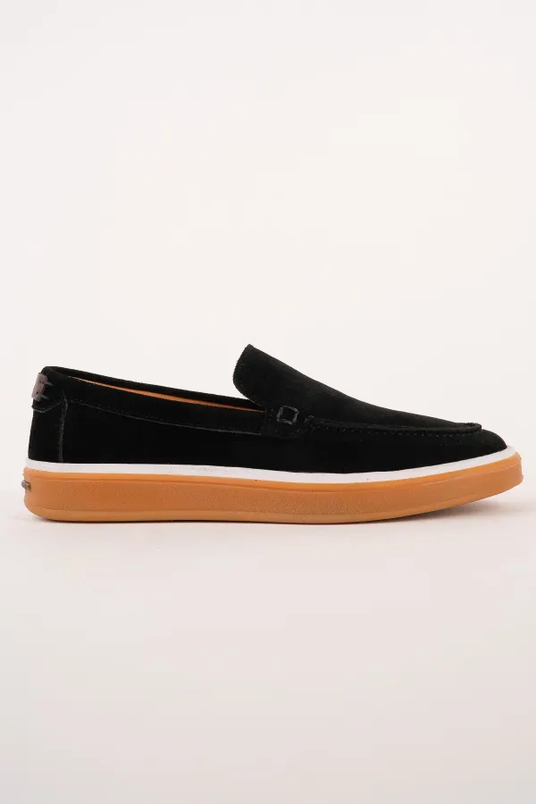 Muggo COVENT Genuine Suede Leather Laceless Men's Casual Loafer Shoes
