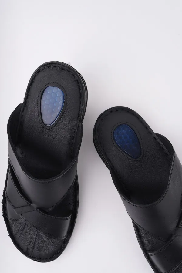 Muggo Eco Guaranteed Men's Casual Genuine Leather Comfortable Soft Sole Orthopedic Slippers