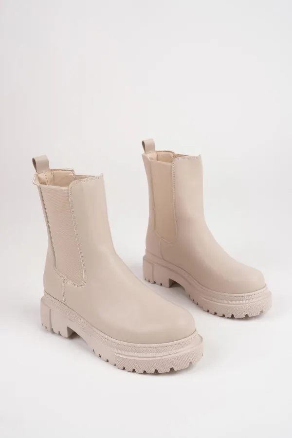 Muggo PAMELA Garantili Kadın Kalın Taban Bot