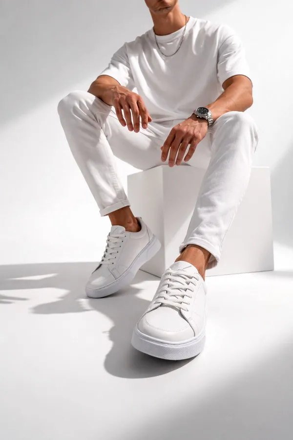 Muggo LEONS Genuine Leather Men's Thick Sole Lace-up Casual Sneaker Muggo LEONS Genuine Leather Men's Thick Sole Lace-up Casual Sneaker