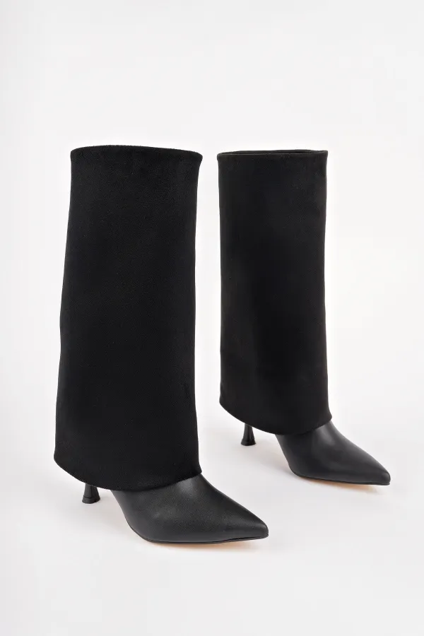 Bottes à talons hauts en daim à bout pointu Muggo CATIE pour femmes
