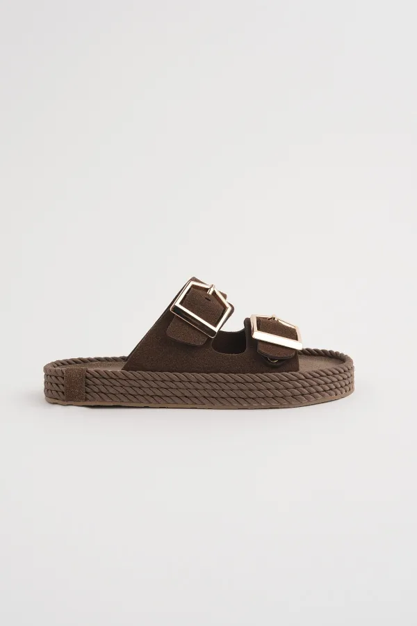 Muggo GOLDY Women's Double Buckle Adjustable Comfortable Sole Casual Slippers Muggo GOLDY Women's Double Buckle Adjustable Comfortable Sole Casual Slippers